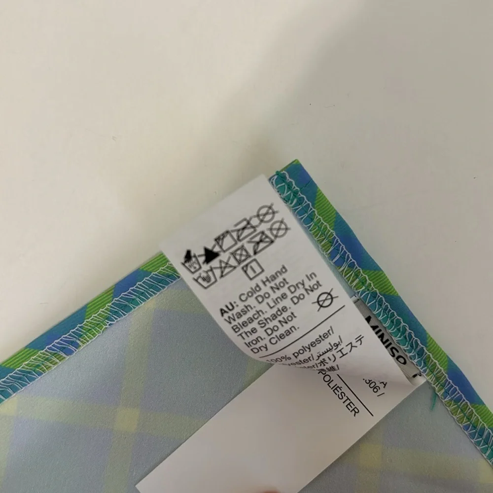 MINISO Pets Plaid Bandana Collar Blue Green 17-26 lb NWT